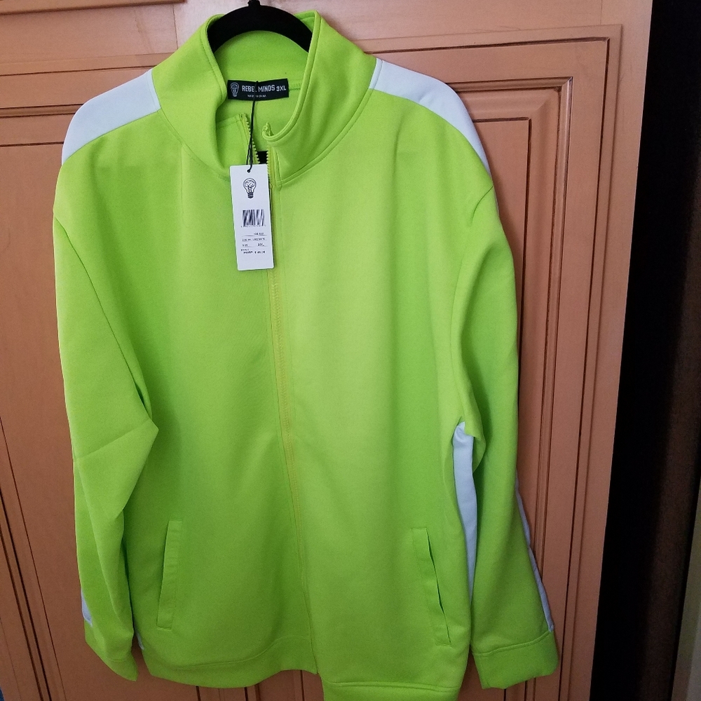 Rebel Minds New York Track Jacket, Lime Green, Size 3XL